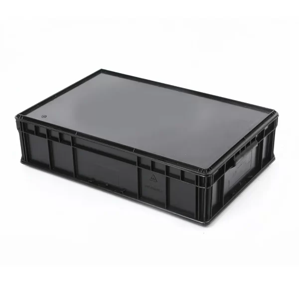 ESD Box With Lid Thick Wall Static Dissipative PCB Storage Tote
