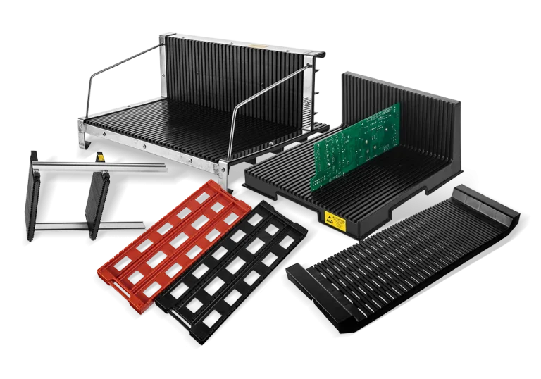 ESD Rack product family for anti-static PCB storage and handling