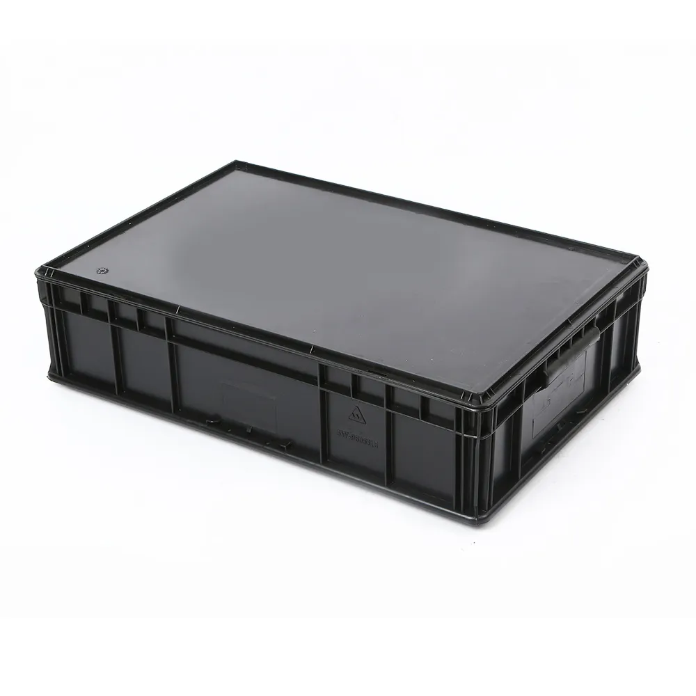 ESD Box With Lid Thick Wall Static Dissipative PCB Storage Tote